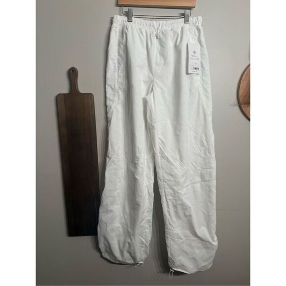 Athleta White Drawstring Elastic Waist Grace Warm Up Track Pants Small Tall NWT - Picture 1 of 5